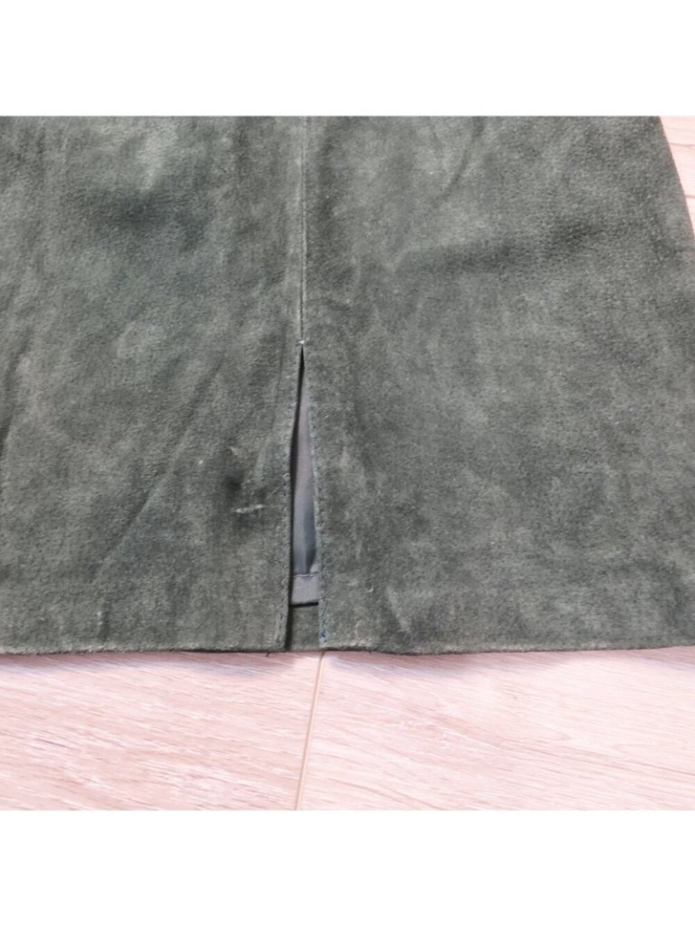 Womens Vtg 90s Suede Leather Pencil Skirt Sz 10 Dark Green Western High Waist - Picture 9 of 12
